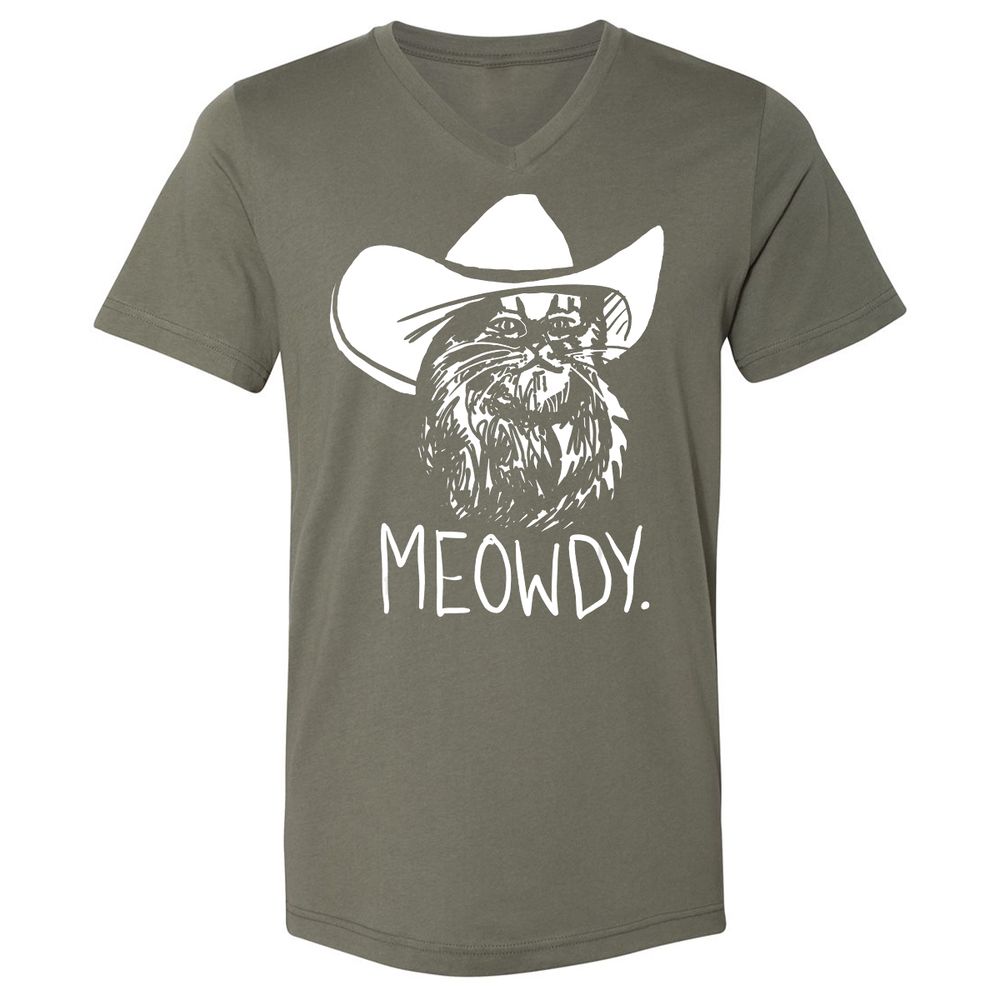 Unisex V-Neck T-Shirt - T9XRHC85 - Military Green - 10