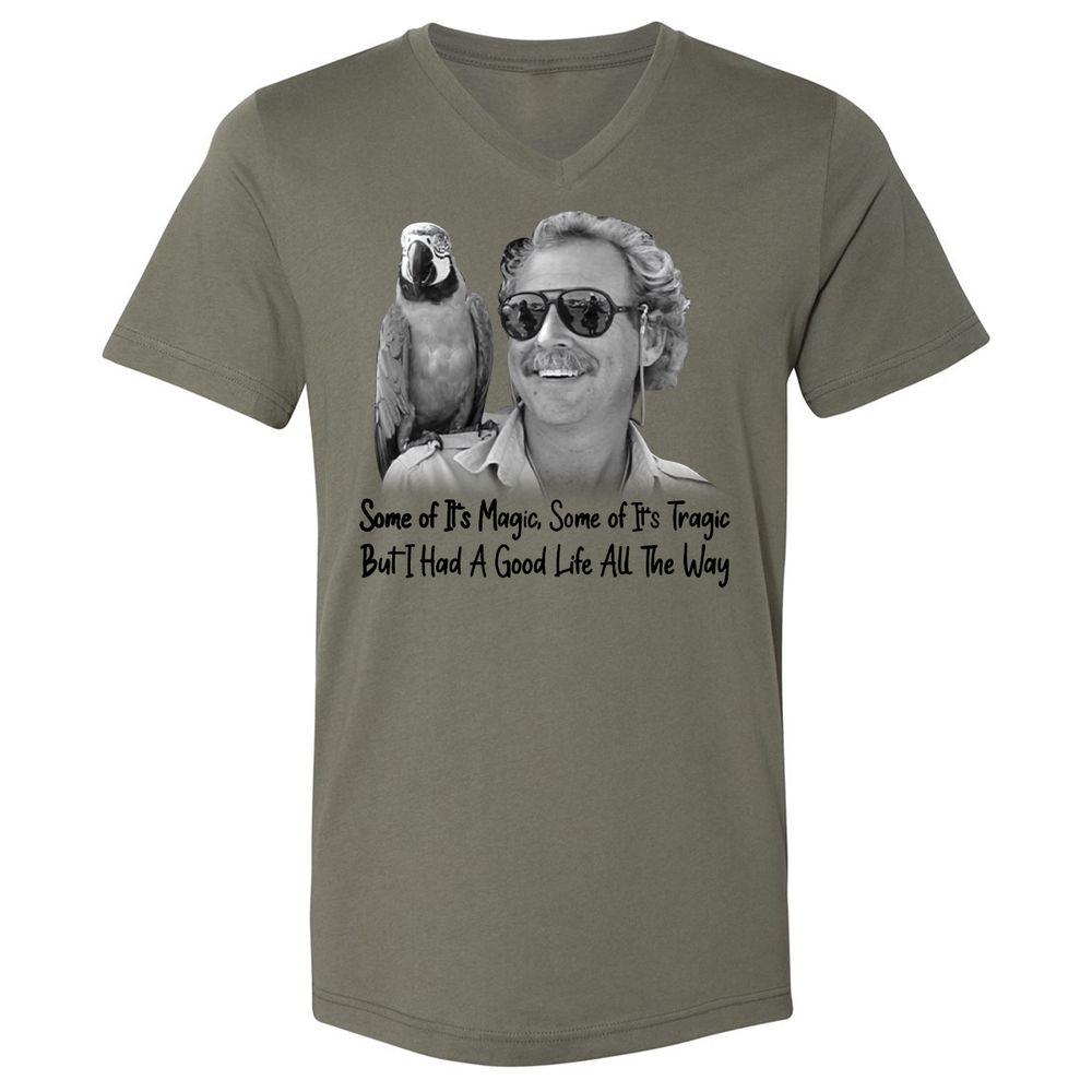 Unisex V-Neck T-Shirt - WWWR79GR - Military Green - 10