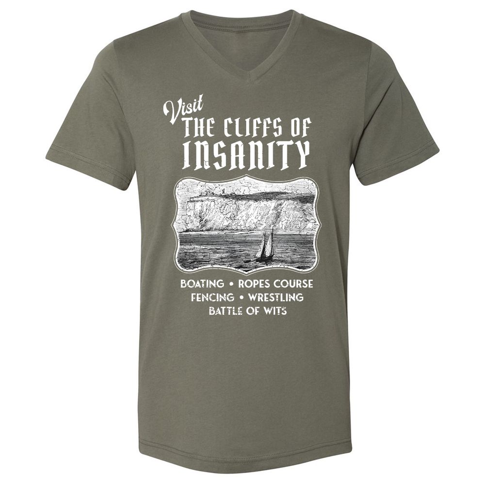 Unisex V-Neck T-Shirt - C8MAHKCY - Military Green - 10