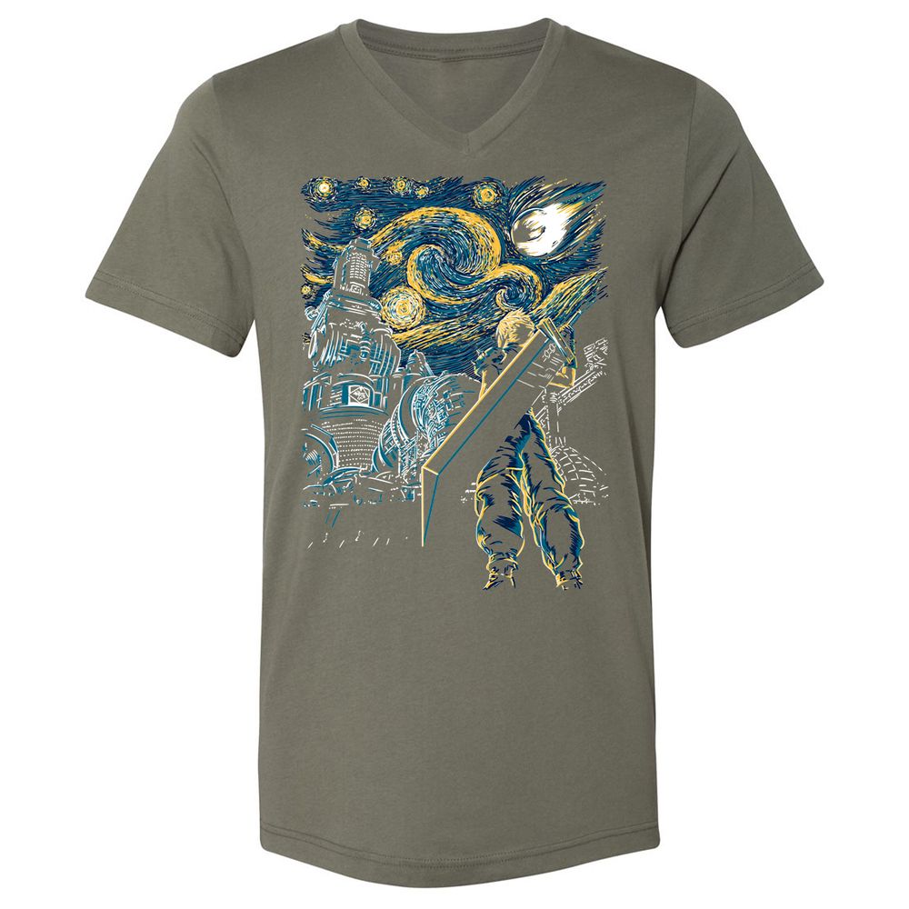 Unisex V-Neck T-Shirt - KHKSH84N - Military Green - 10