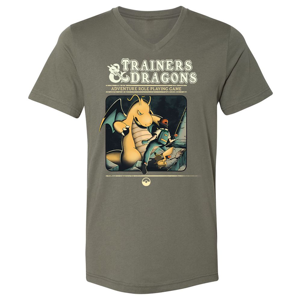 Unisex V-Neck T-Shirt - VHWZBAR7 - Military Green - 10