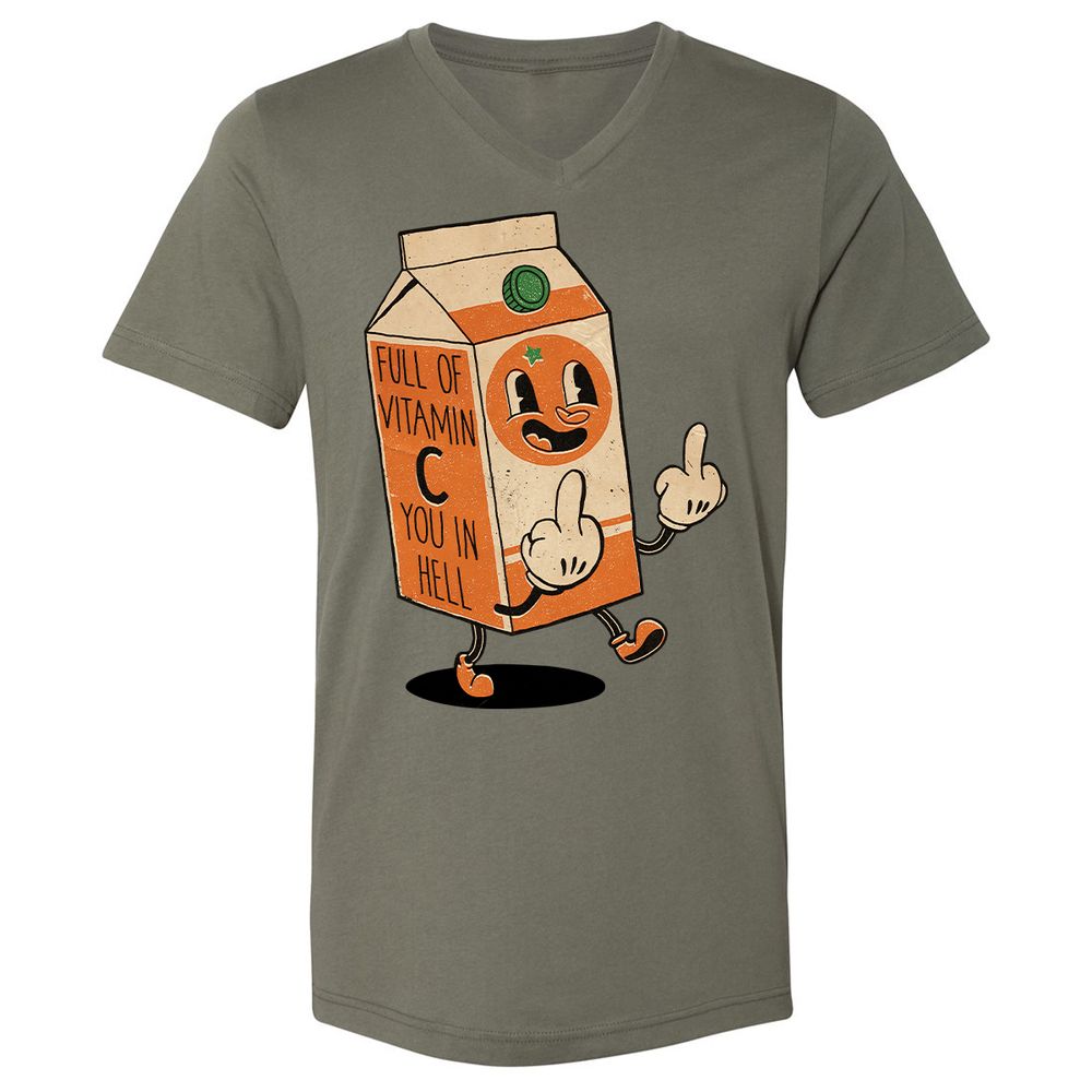 Unisex V-Neck T-Shirt - WPVLZNC8 - Military Green - 10