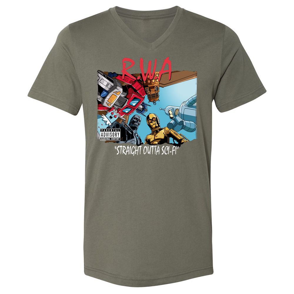 Unisex V-Neck T-Shirt - KCGGVCUV - Military Green - 10