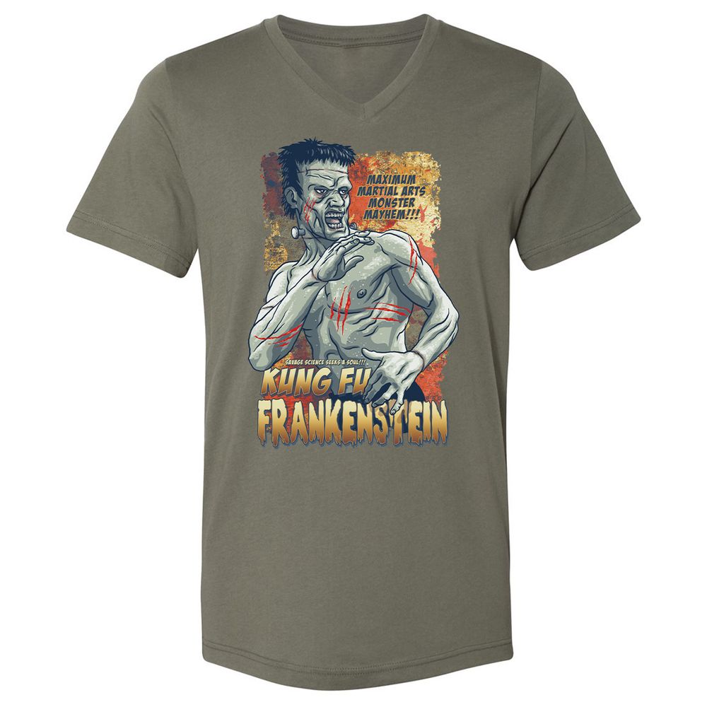 Unisex V-Neck T-Shirt - BL8ZUPR9 - Military Green - 10