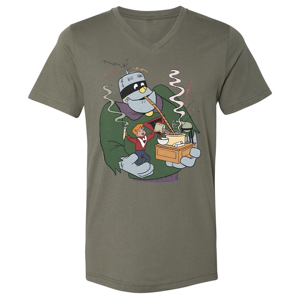 Unisex V-Neck T-Shirt - 7L8XSWLN - Military Green - 10