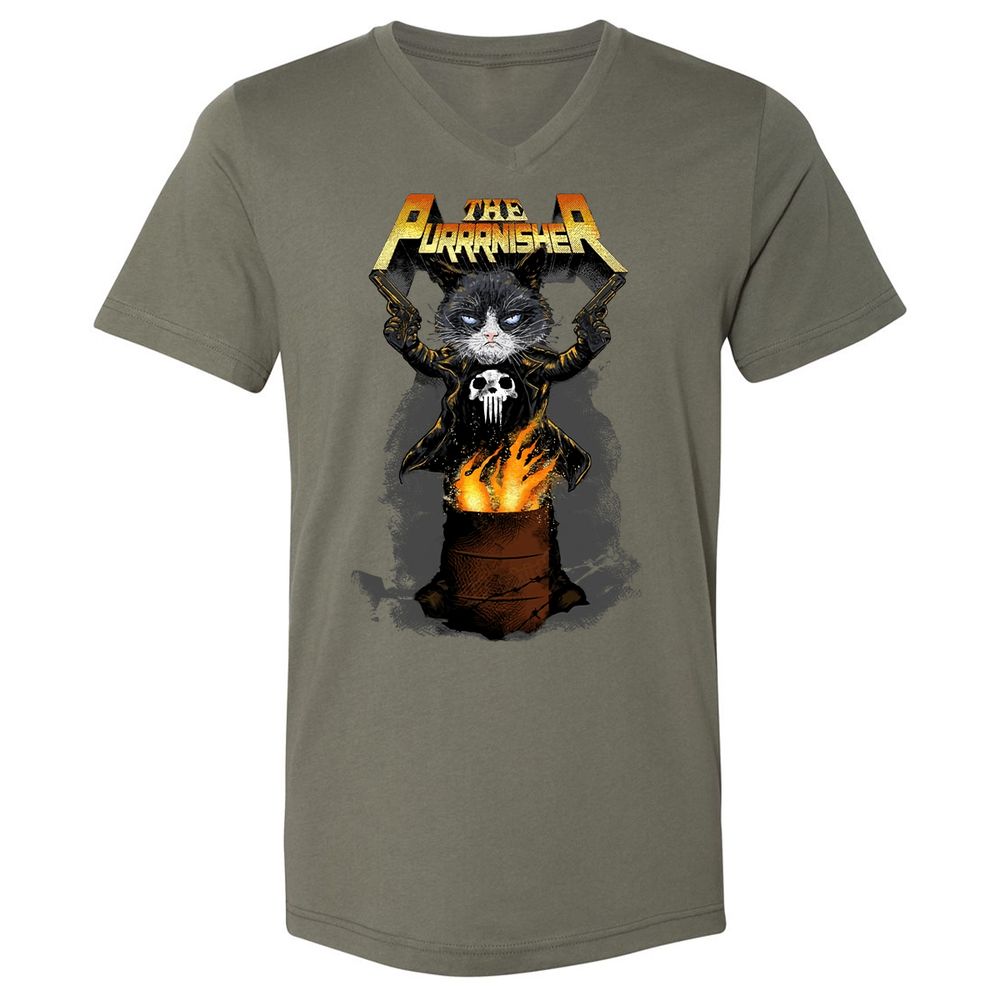 Unisex V-Neck T-Shirt - SGZE85XV - Military Green - 10