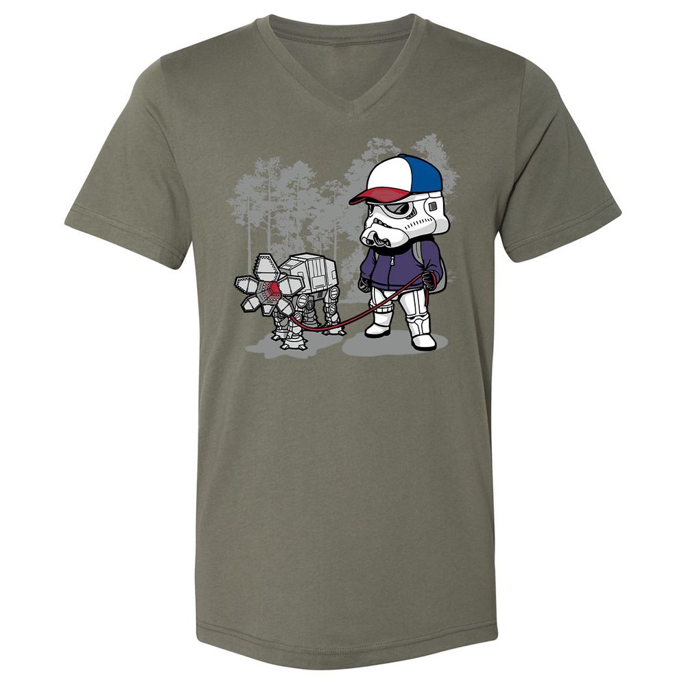 Unisex V-Neck T-Shirt - F8YZJFAJ - Military Green - 10