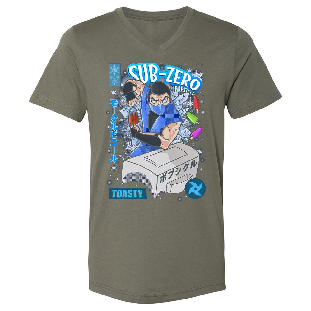 Unisex V-Neck T-Shirt - QT8JKQQ1 - Military Green - 10