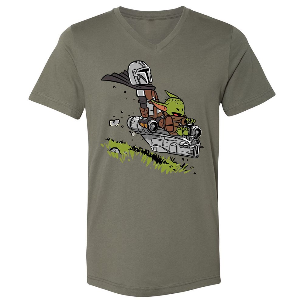 Unisex V-Neck T-Shirt - FA8AQ1J4 - Military Green - 10