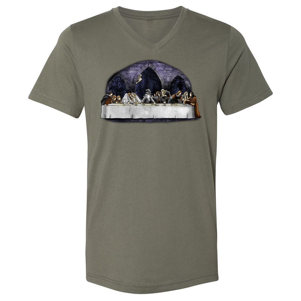 Unisex V-Neck T-Shirt - 6DTVNFTQ - Military Green - 10