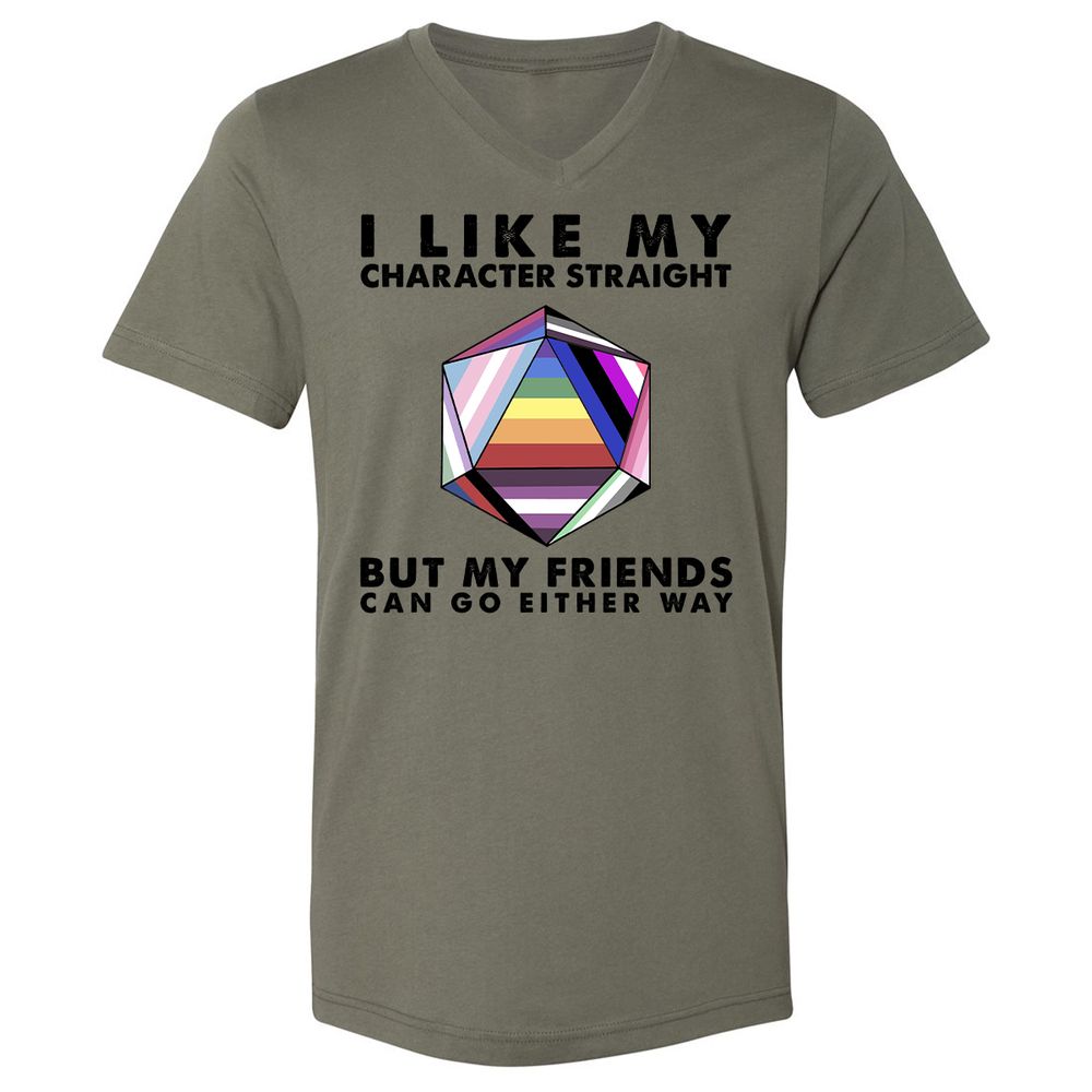 Unisex V-Neck T-Shirt - 4HDC5334 - Military Green - 10