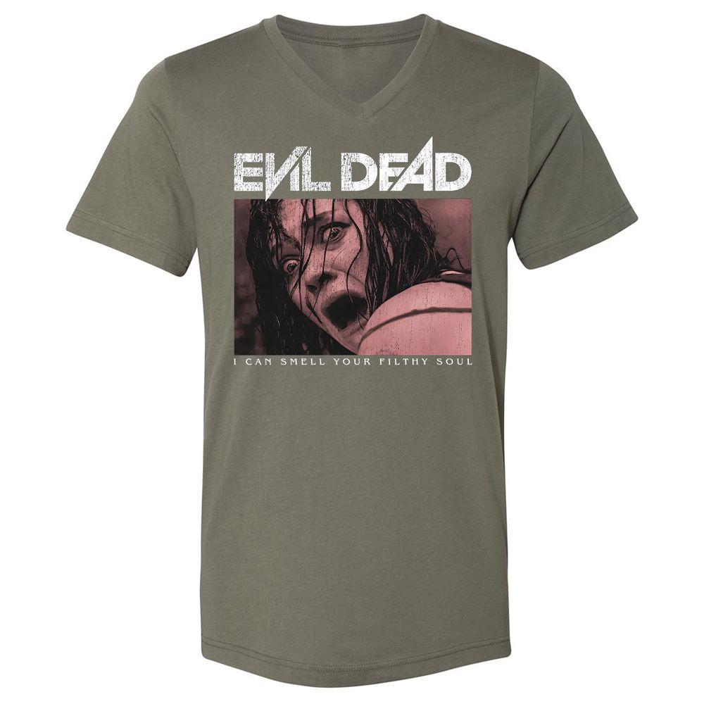 Unisex V-Neck T-Shirt - Black - Military Green - 10
