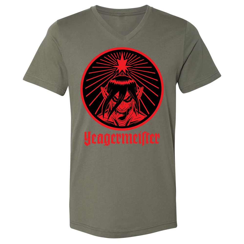 Unisex V-Neck T-Shirt - UA86F2QV - Military Green - 10