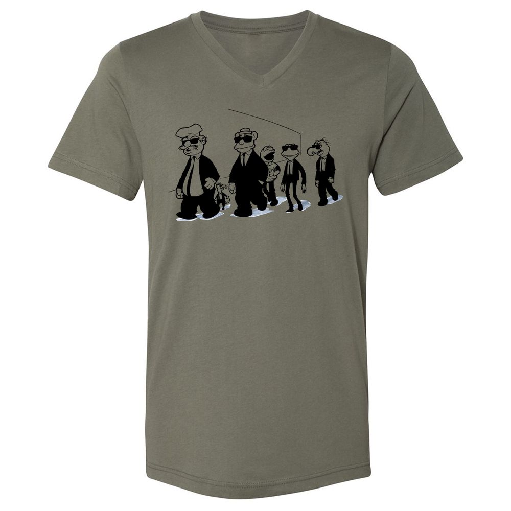 Unisex V-Neck T-Shirt - 8Q43LB3F - Military Green - 10
