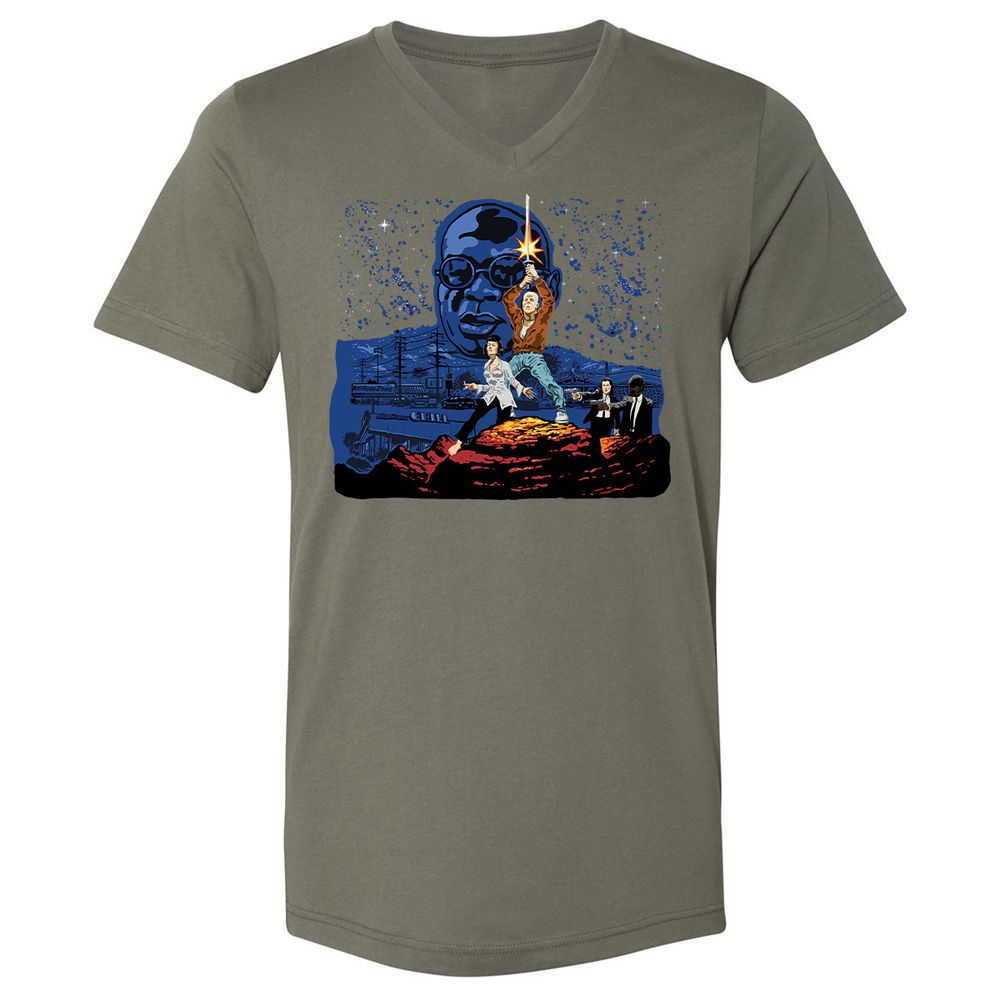 Unisex V-Neck T-Shirt - A5RHDVZQ - Military Green - 10