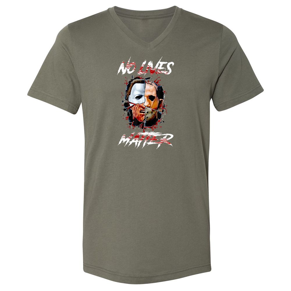 Unisex V-Neck T-Shirt - K1FEBXC3 - Military Green - 10