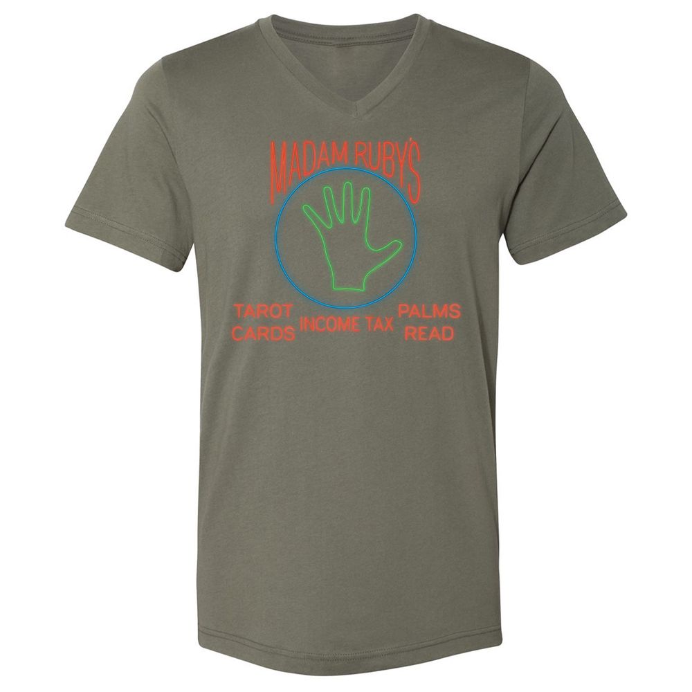 Unisex V-Neck T-Shirt - LCJFV8U6 - Military Green - 10