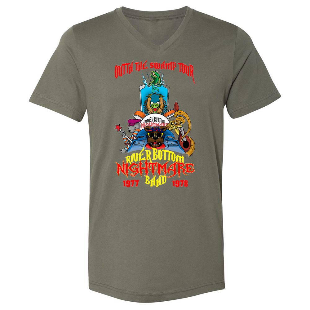 Unisex V-Neck T-Shirt - WKJ7B2PM - Military Green - 10