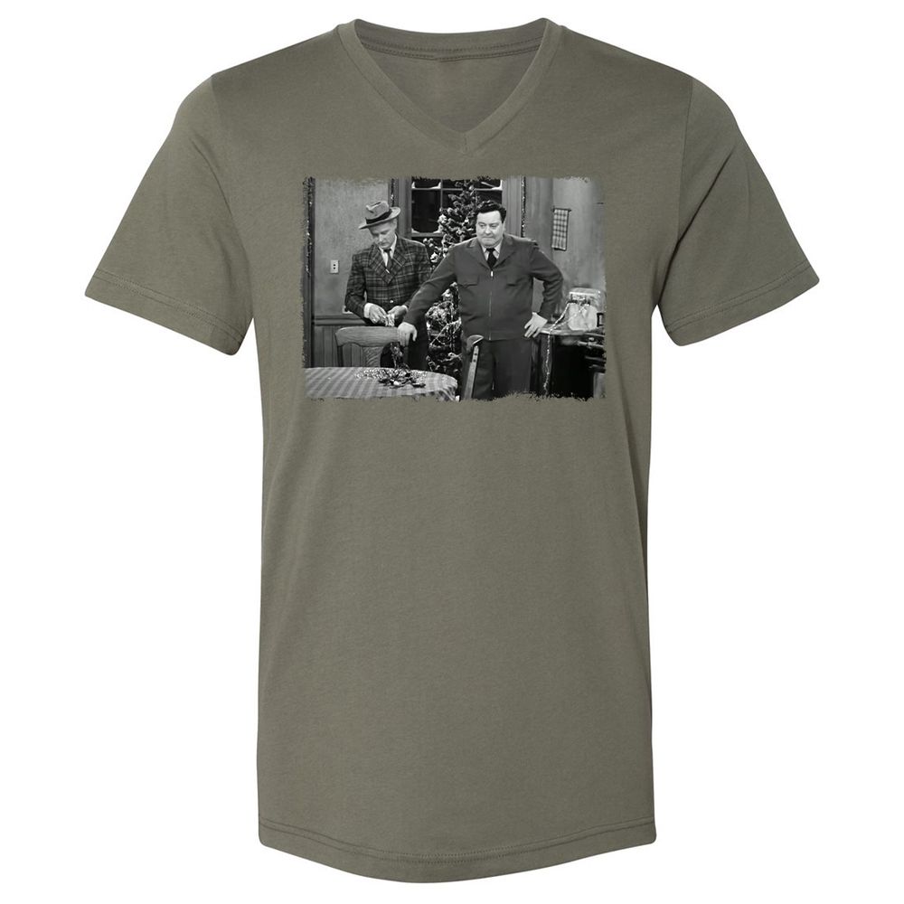 Unisex V-Neck T-Shirt - ZUZRZUPZ - Military Green - 10