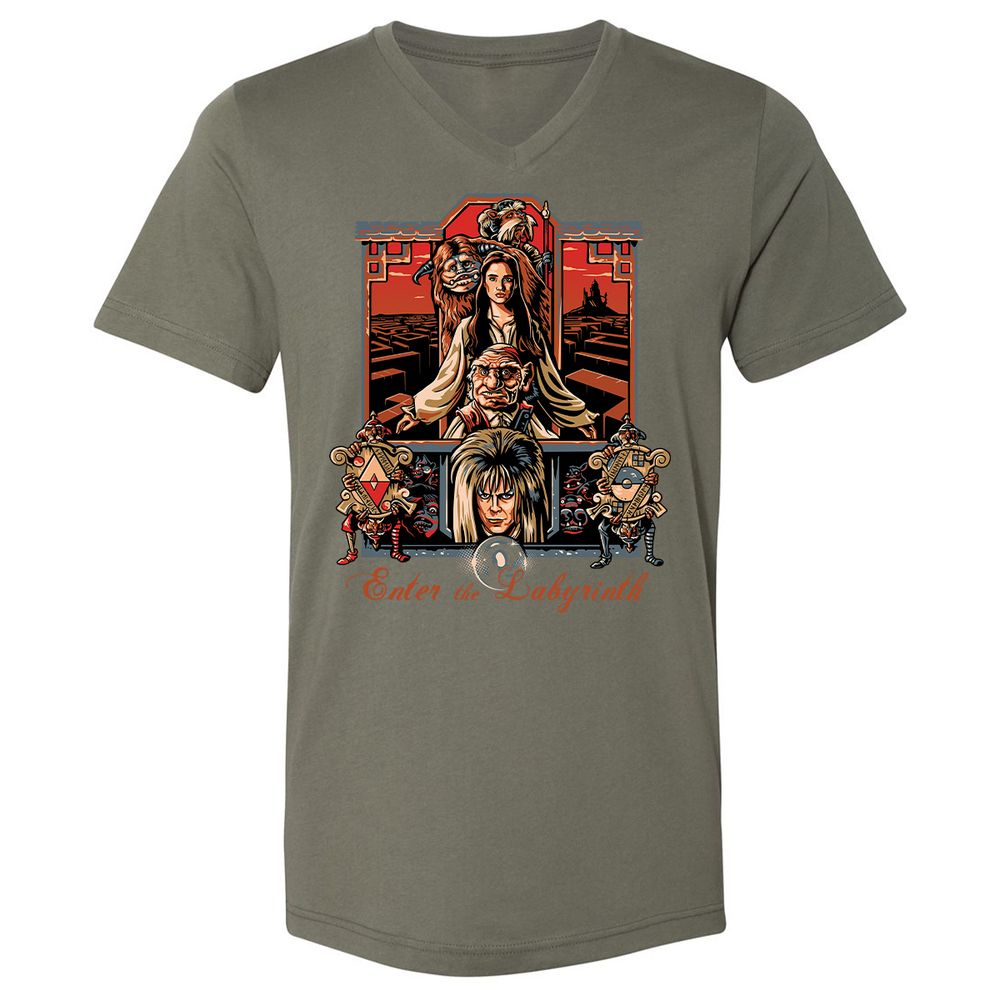 Unisex V-Neck T-Shirt - NWZ79R81 - Military Green - 10