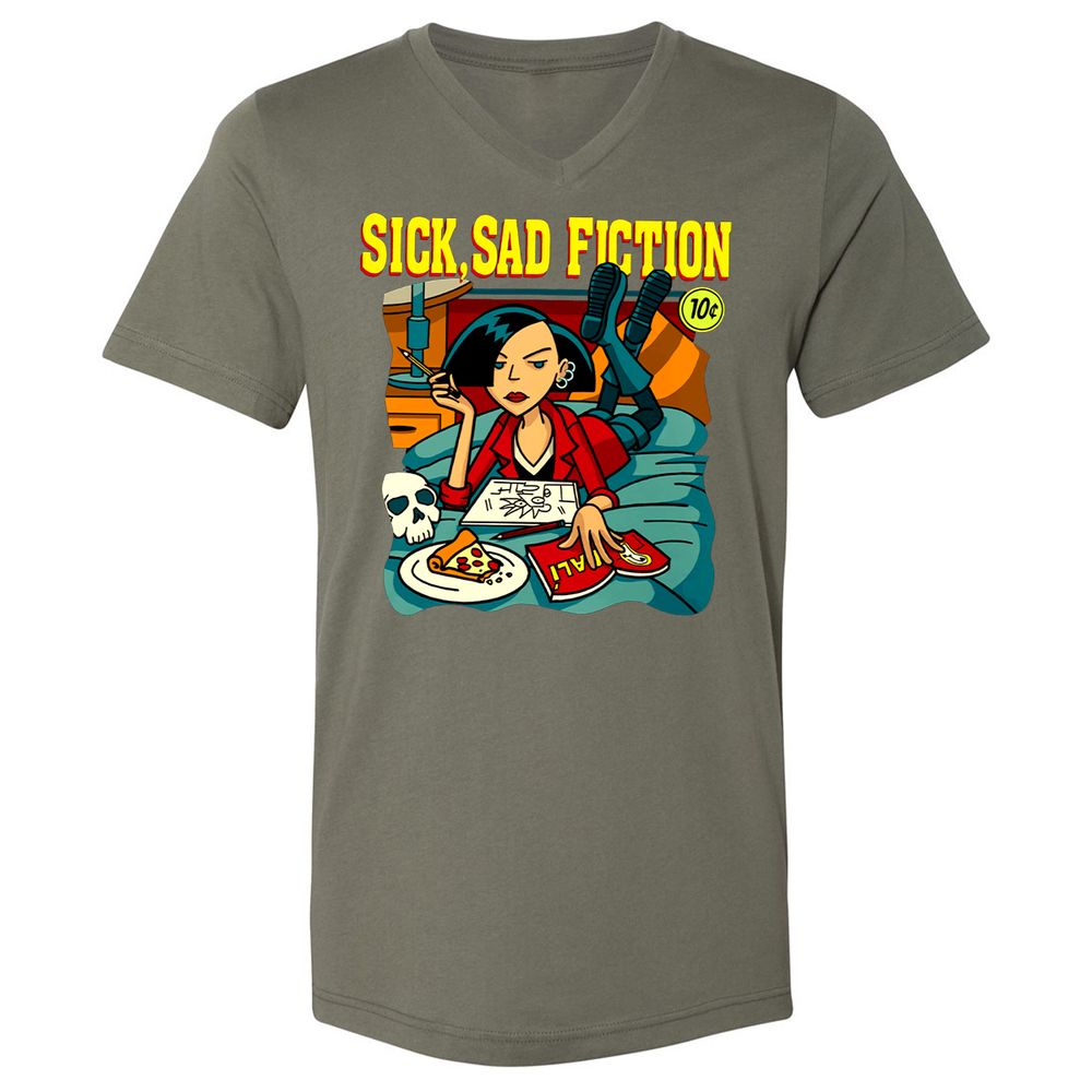 Unisex V-Neck T-Shirt - KGK8A276 - Military Green - 10