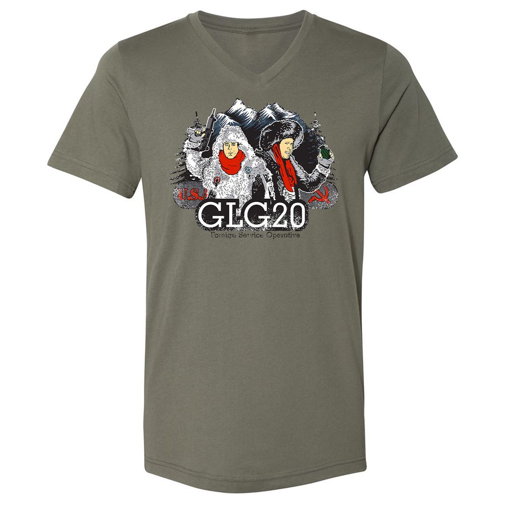 Unisex V-Neck T-Shirt - EQZB5MKD - Military Green - 10