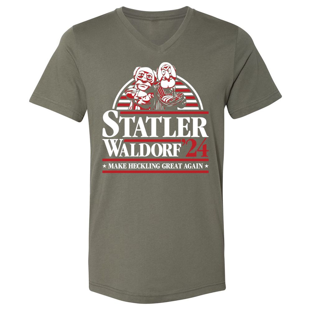 Unisex V-Neck T-Shirt - BSNERUY2 - Military Green - 10