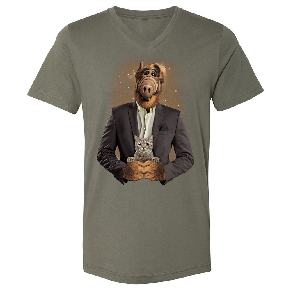 Unisex V-Neck T-Shirt - RHFGZGKW - Military Green - 10