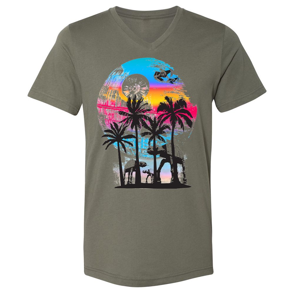 Unisex V-Neck T-Shirt - R7YBZ4DN - Military Green - 10