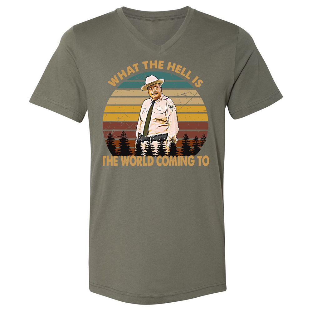 Unisex V-Neck T-Shirt - DZM1UDLM - Military Green - 10