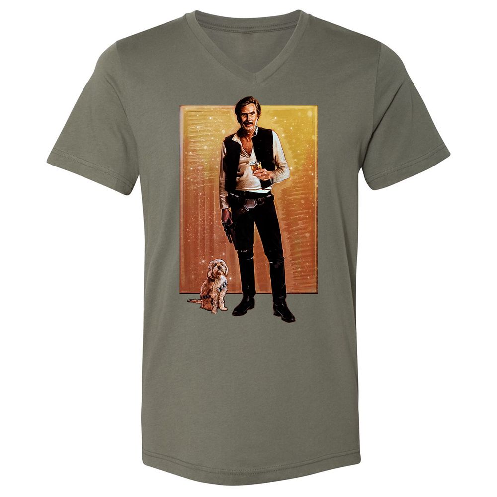 Unisex V-Neck T-Shirt - EBH8B4KZ - Military Green - 10