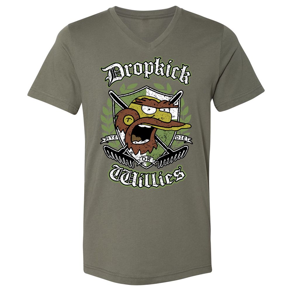 Unisex V-Neck T-Shirt - JCDJKW8U - Military Green - 10