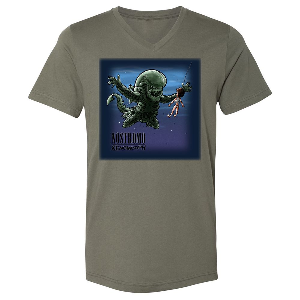 Unisex V-Neck T-Shirt - WS1LWZXY - Military Green - 10