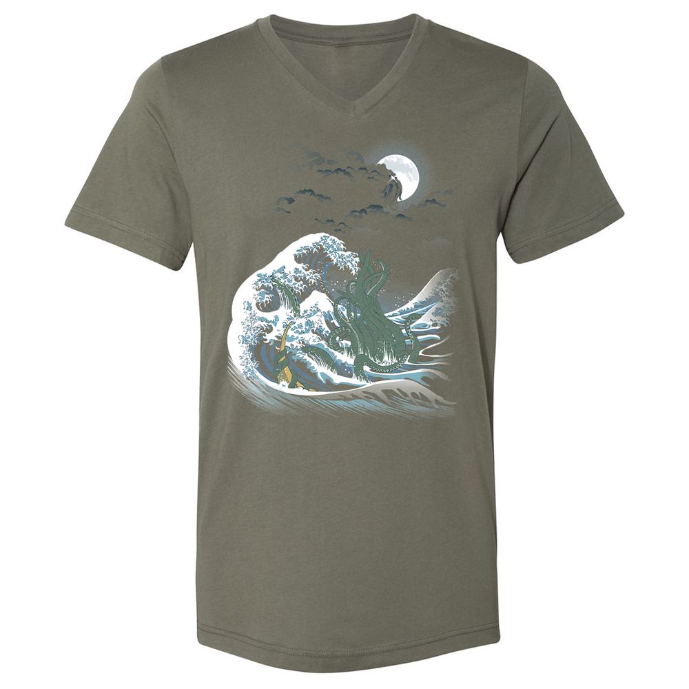Unisex V-Neck T-Shirt - WS61455L - Military Green - 10