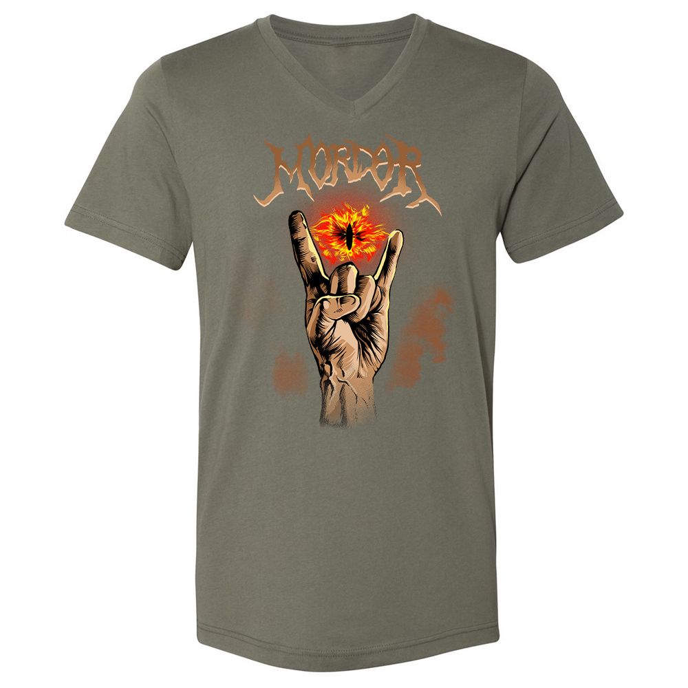 Unisex V-Neck T-Shirt - CK64JZ3K - Military Green - 10