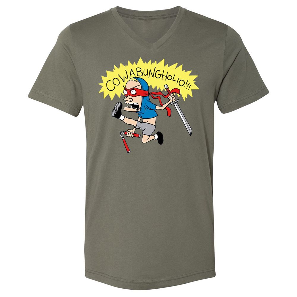 Unisex V-Neck T-Shirt - NJ2AJSK4 - Military Green - 10