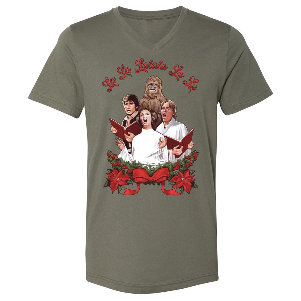 Unisex V-Neck T-Shirt - XASZMXJH - Military Green - 10