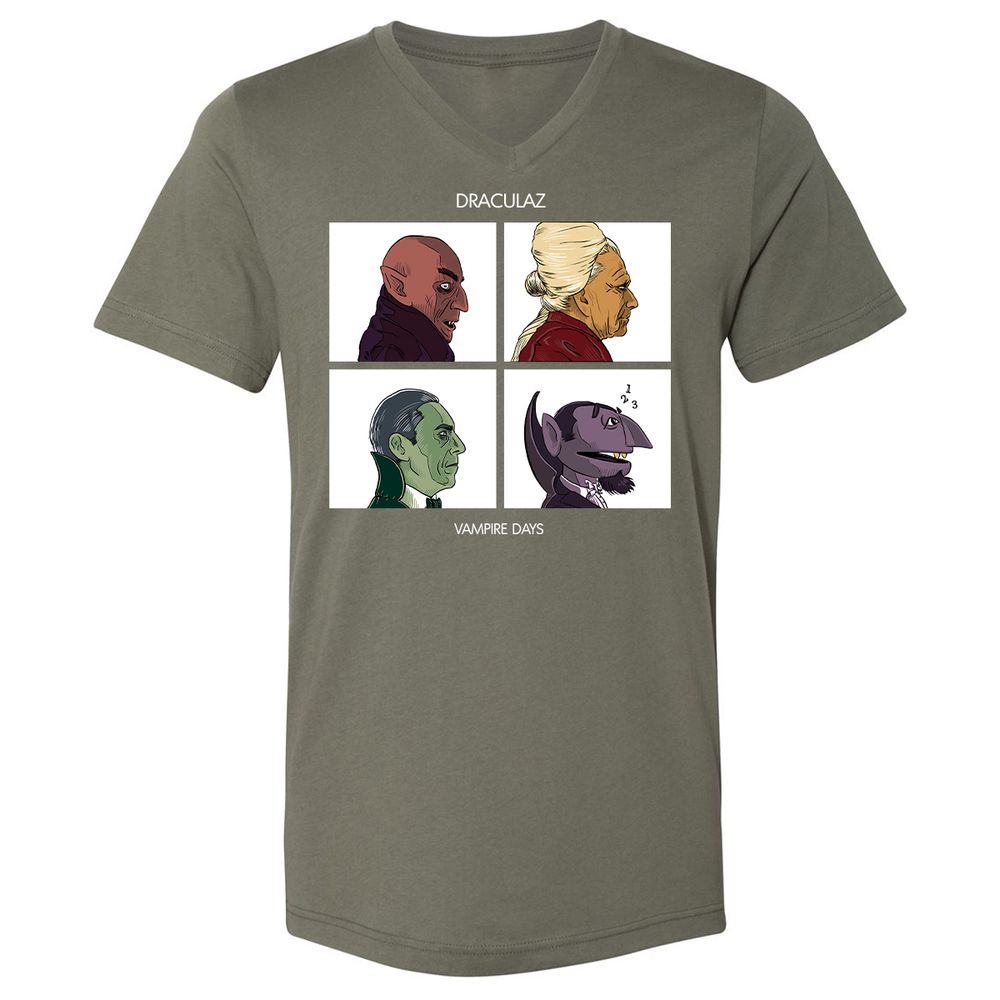 Unisex V-Neck T-Shirt - 9GP53RDJ - Military Green - 10