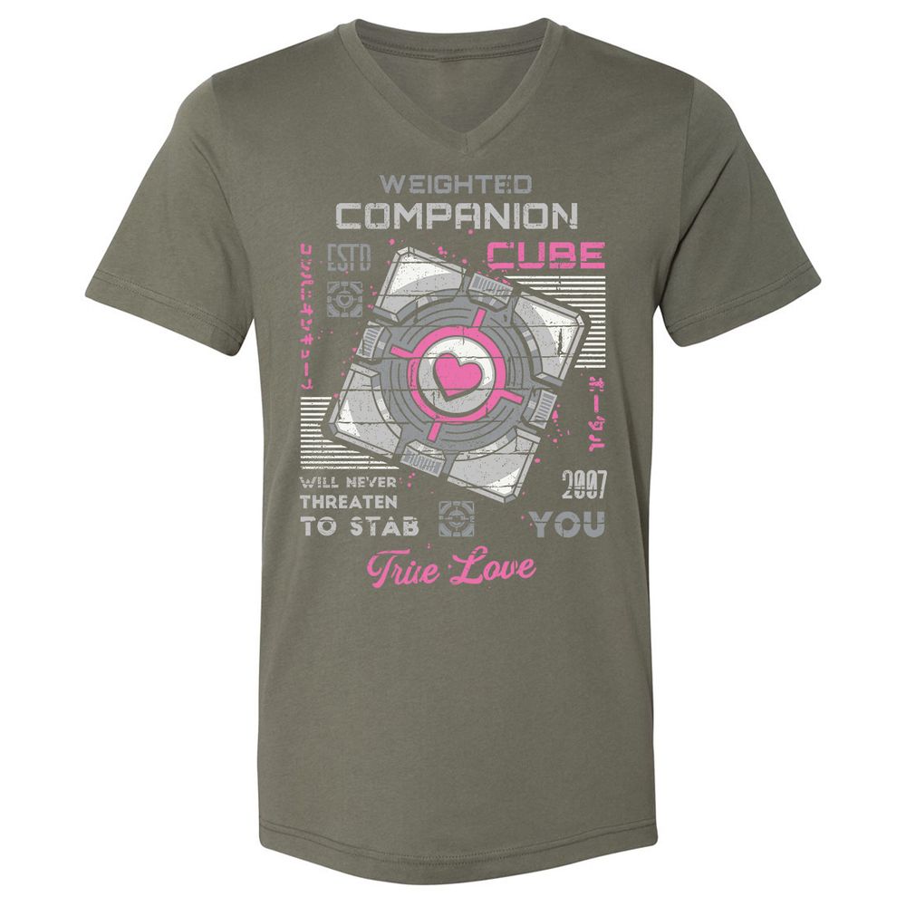 Unisex V-Neck T-Shirt - 7APW6XUH - Military Green - 10