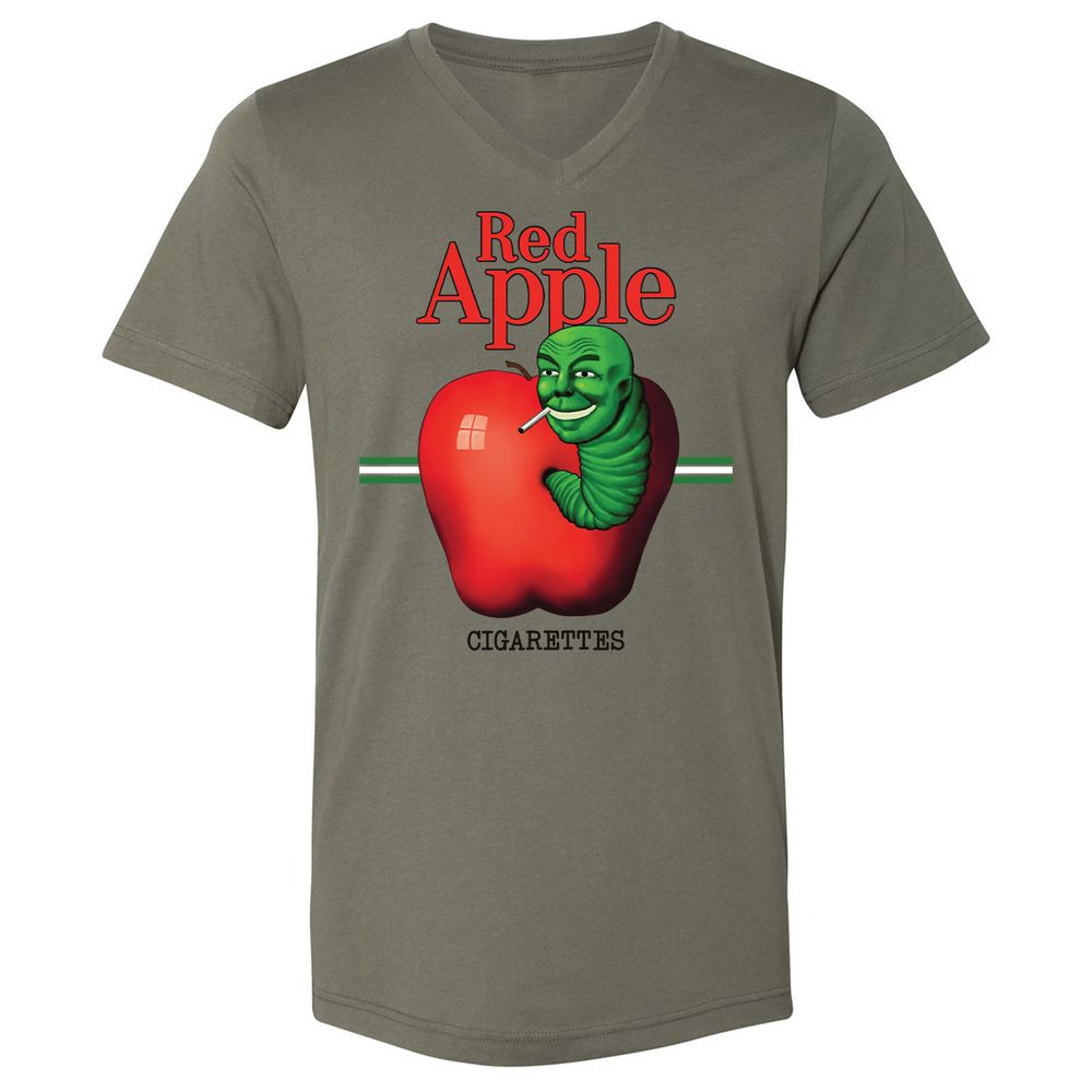 Unisex V-Neck T-Shirt - H1GKJLPJ - Military Green - 10