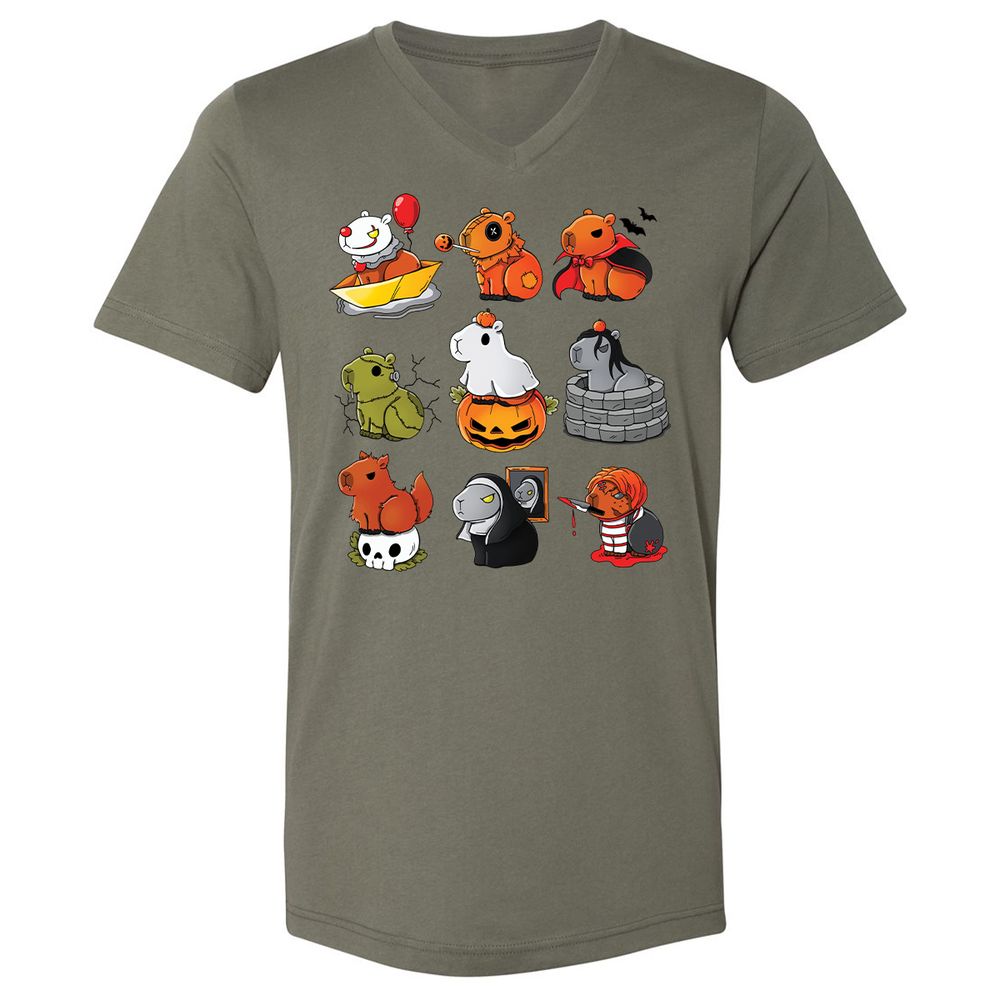 Unisex V-Neck T-Shirt - ZKGSTA7R - Military Green - 10