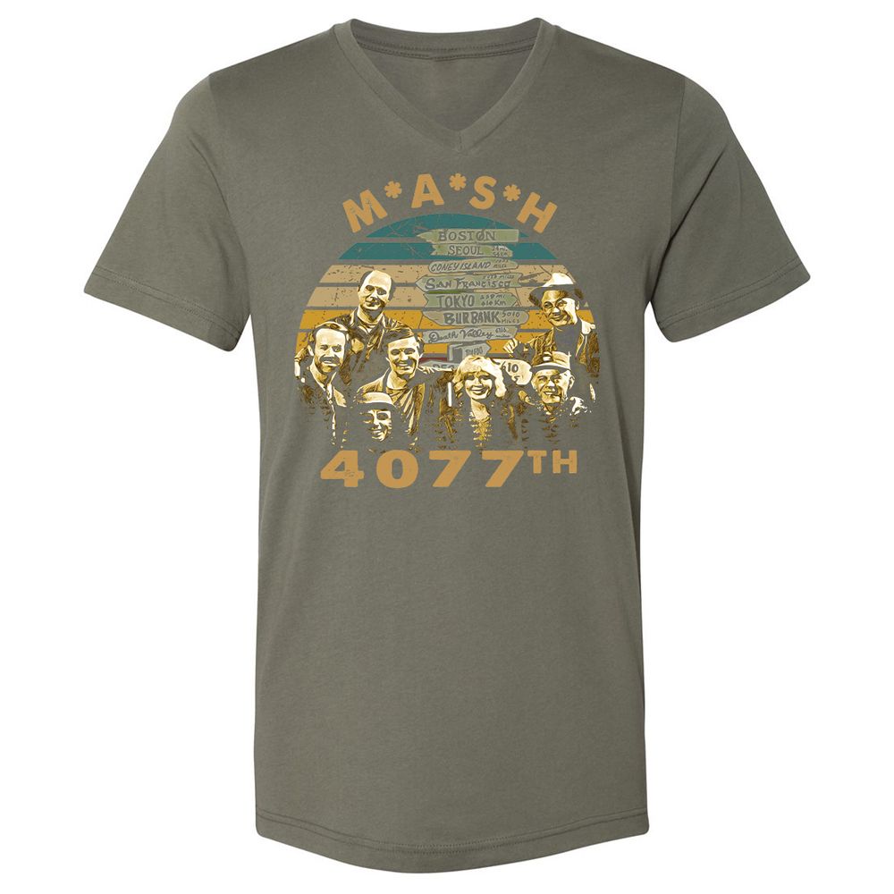 Unisex V-Neck T-Shirt - MB7NHGB7 - Military Green - 10