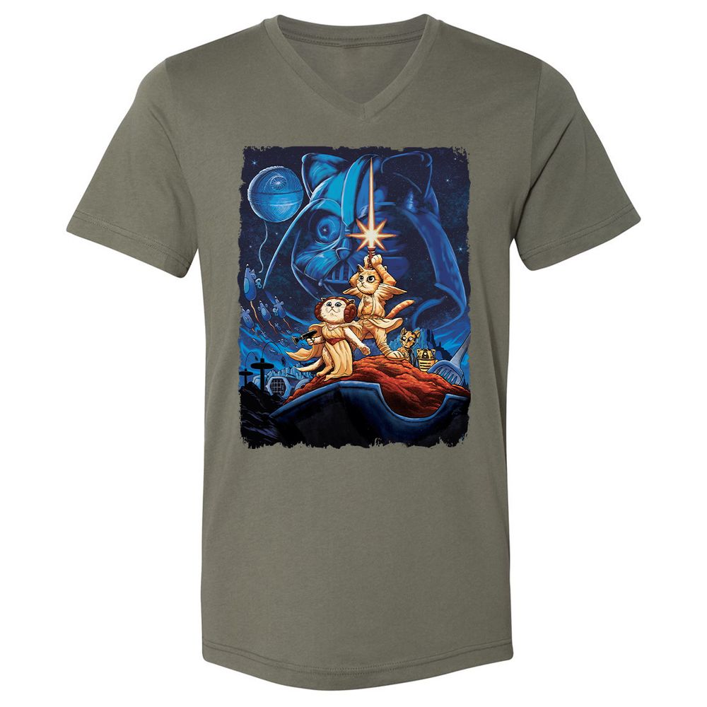 Unisex V-Neck T-Shirt - B71DVW8Z - Military Green - 10