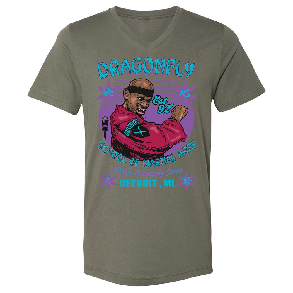 Unisex V-Neck T-Shirt - DVA386JC - Military Green - 10