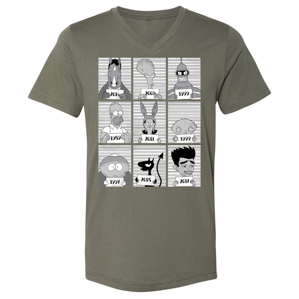 Unisex V-Neck T-Shirt - 1KDQWHJY - Military Green - 10