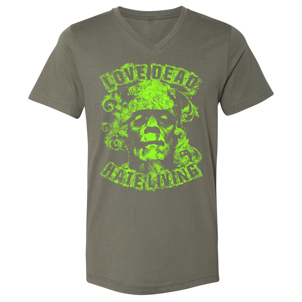 Unisex V-Neck T-Shirt - 67HHJW3M - Military Green - 10