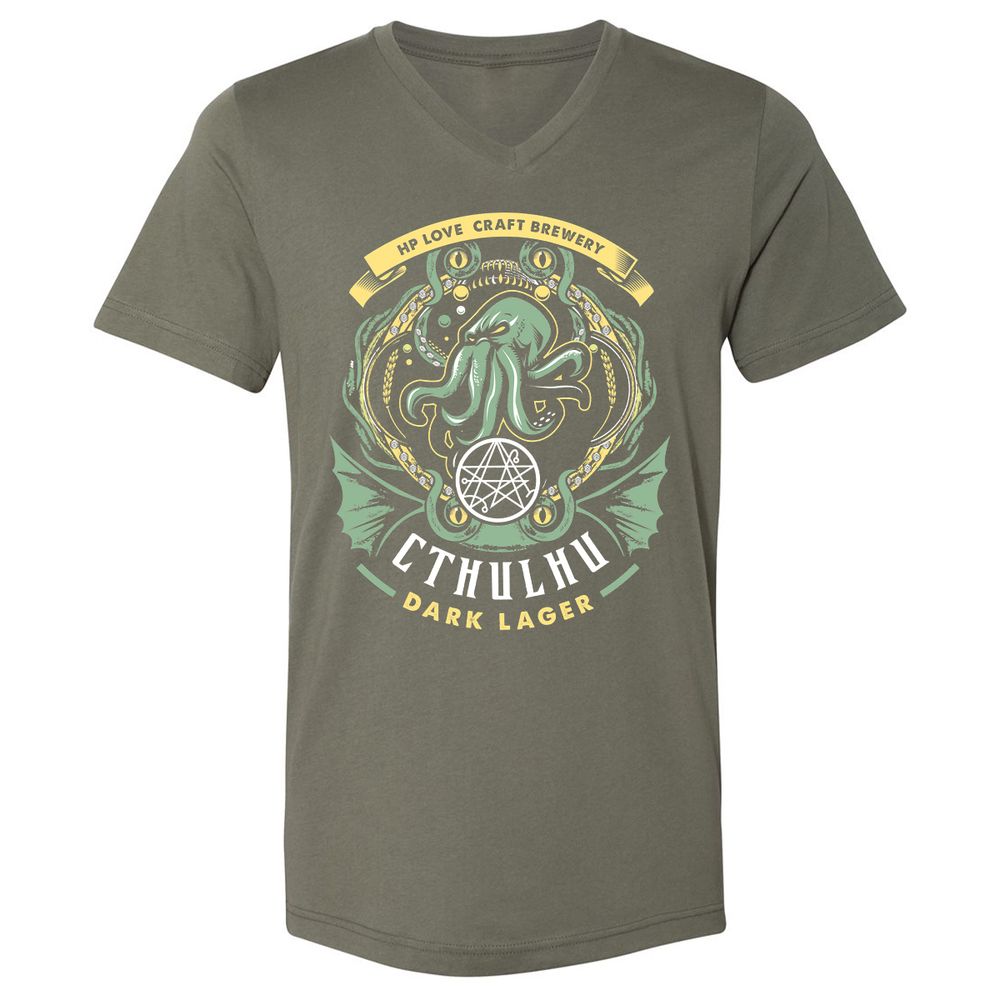 Unisex V-Neck T-Shirt - WTNN8CLH - Military Green - 10