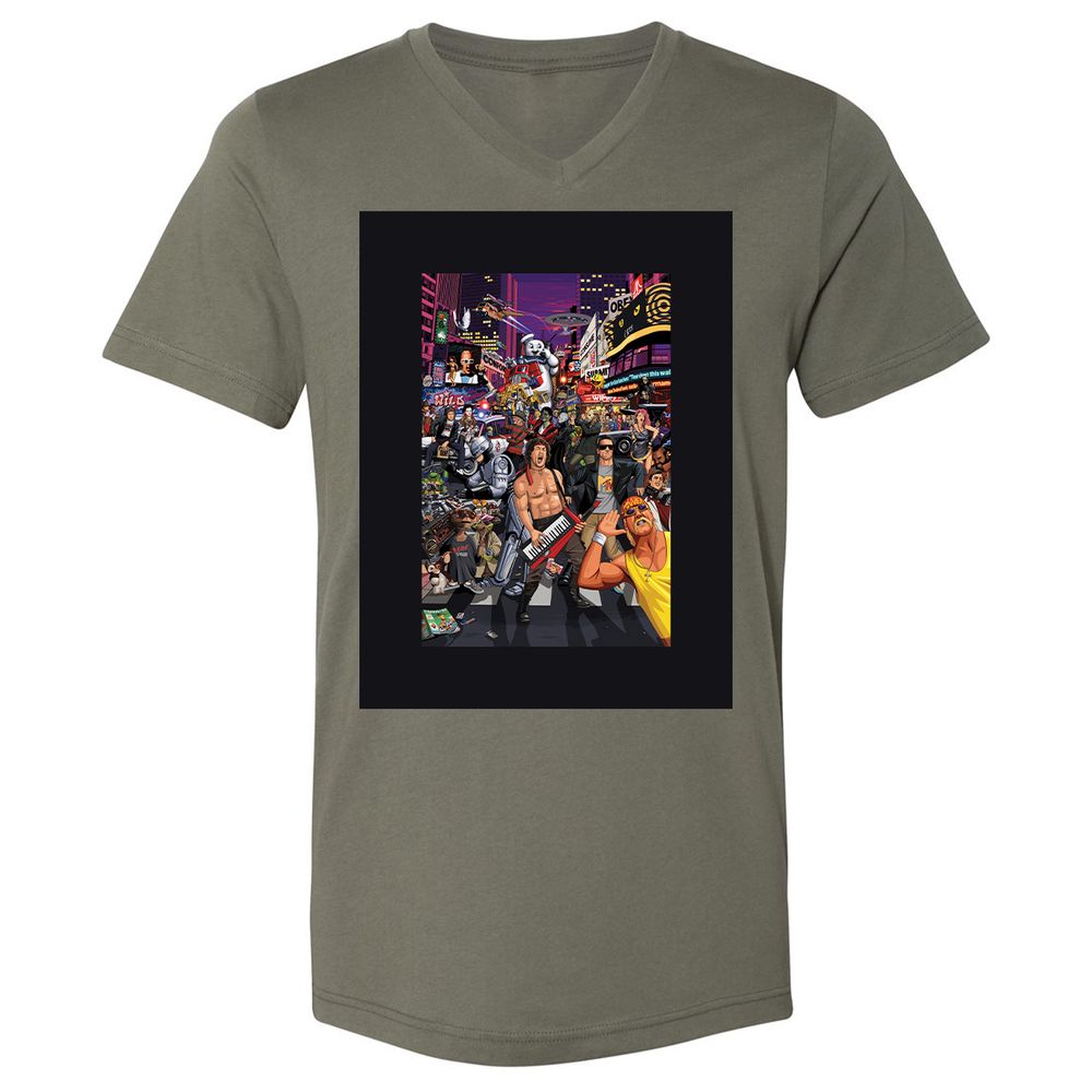 Unisex V-Neck T-Shirt - 9ZP7UPFT - Military Green - 10