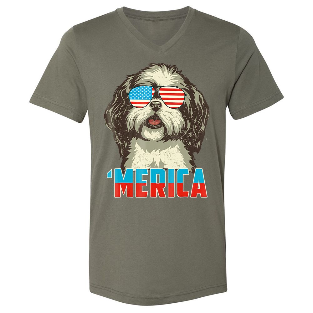 Unisex V-Neck T-Shirt - NMC52DWC - Military Green - 10