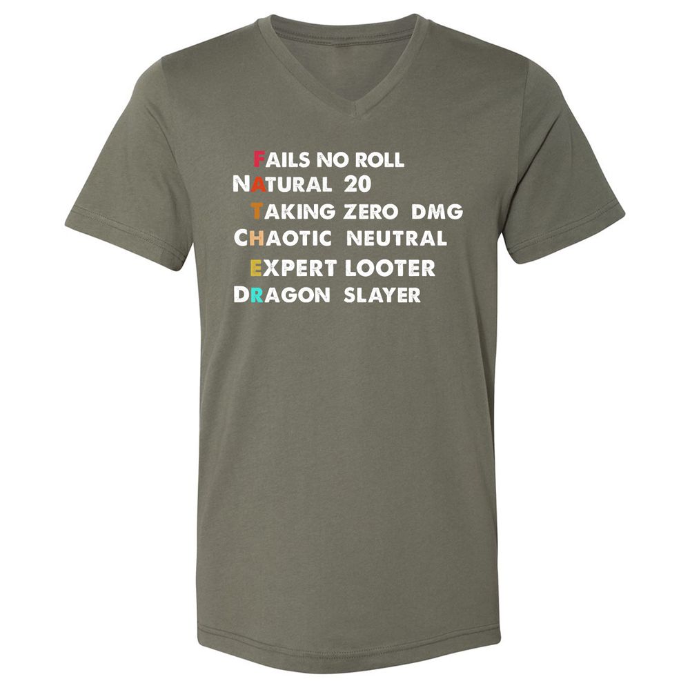 Unisex V-Neck T-Shirt - NH4F74H6 - Military Green - 10